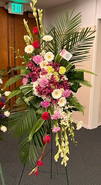 Gerbera and Palm Spray