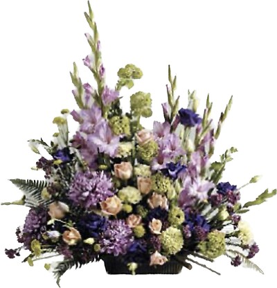 Purple, Peach and Green Traditional Arrangement [SF039-21] Purpl