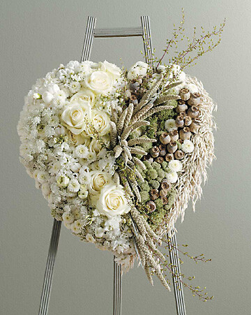 Heart of White Flowers &amp; Dried Materials