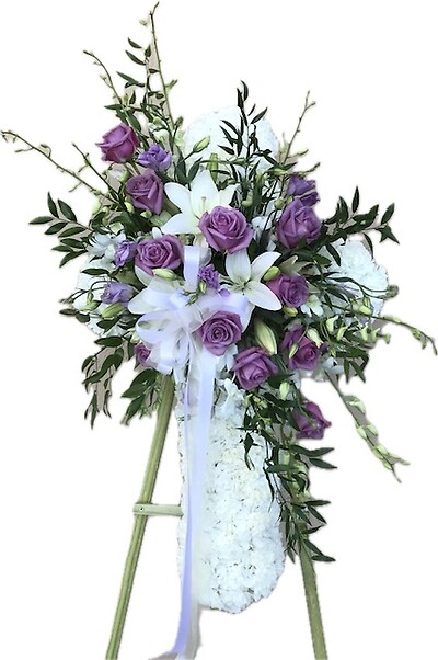 Cross with lavender rose